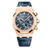 Audemars Piguet Royal Oak Chronograph Rose Gold Blue Leather 26240OR