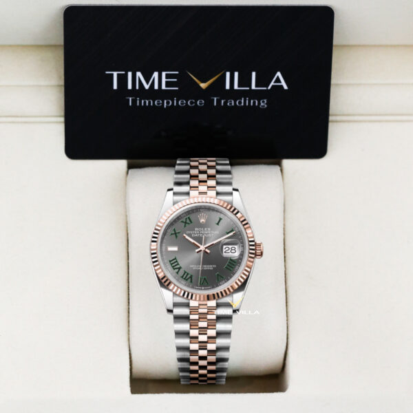 Rolex Datejust 126231 Wimbledon Roman Dial Rose Gold Steel 36mm