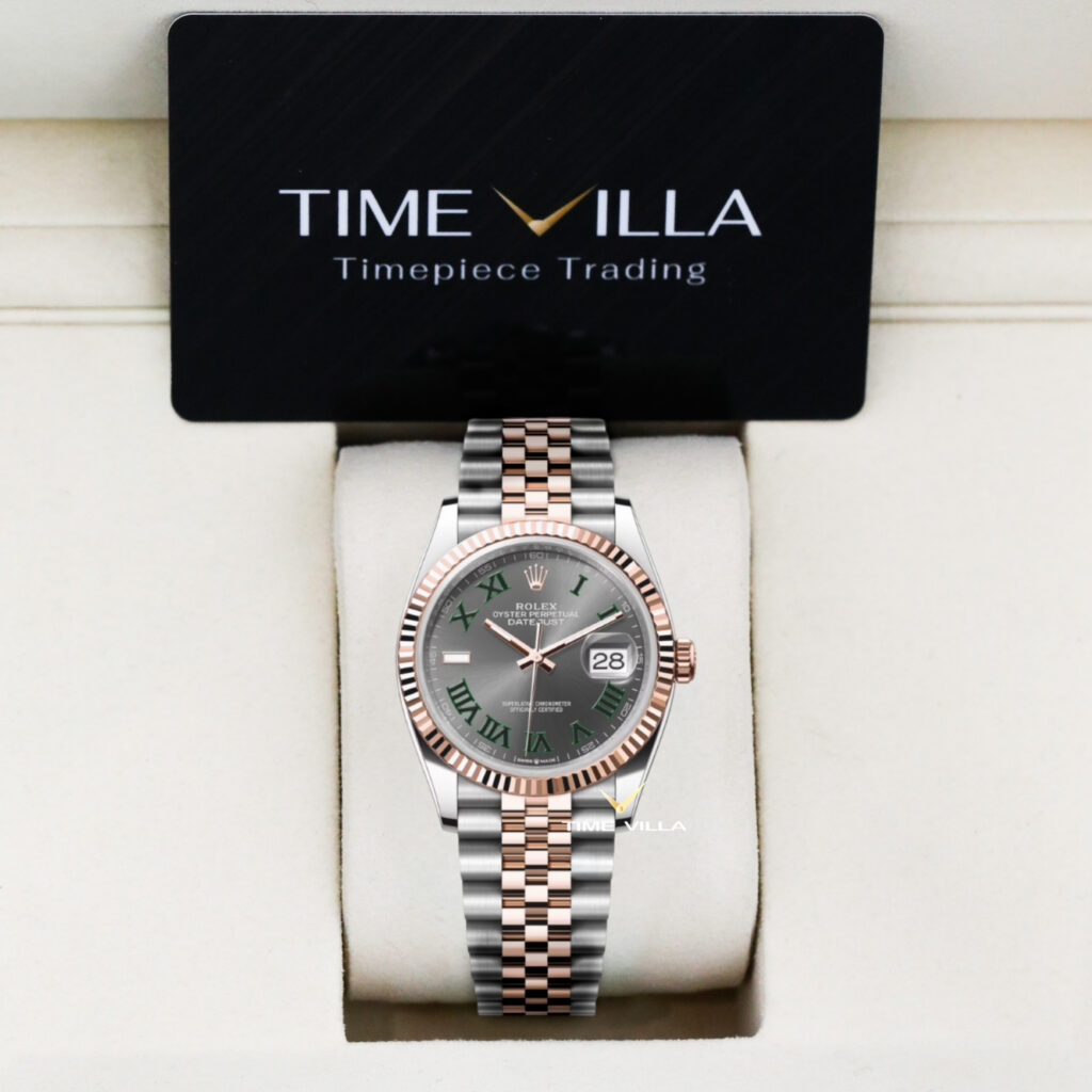 Rolex Datejust 126231 Wimbledon Roman Dial Rose Gold Steel 36mm Rolex Datejust 126231 Wimbledon Roman Dial Rose Gold Steel 36mm