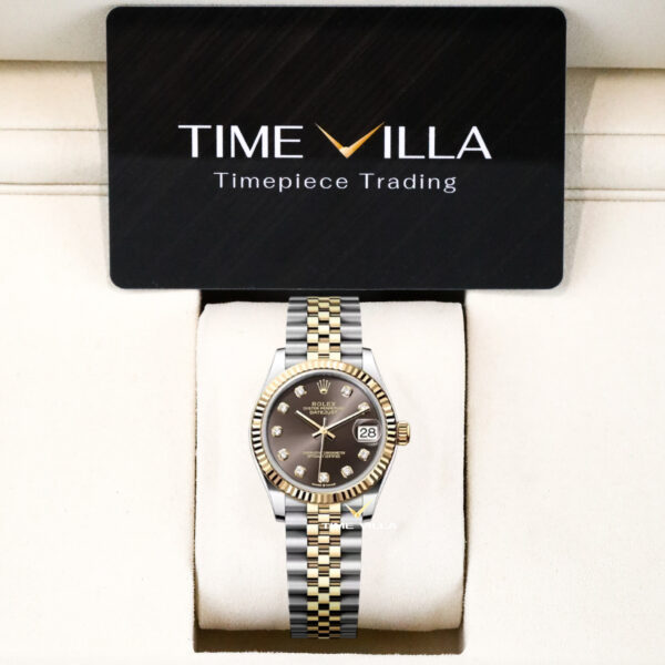 Rolex Datejust Ladies 278273 Grey Diamond Dial Gold Steel 31mm