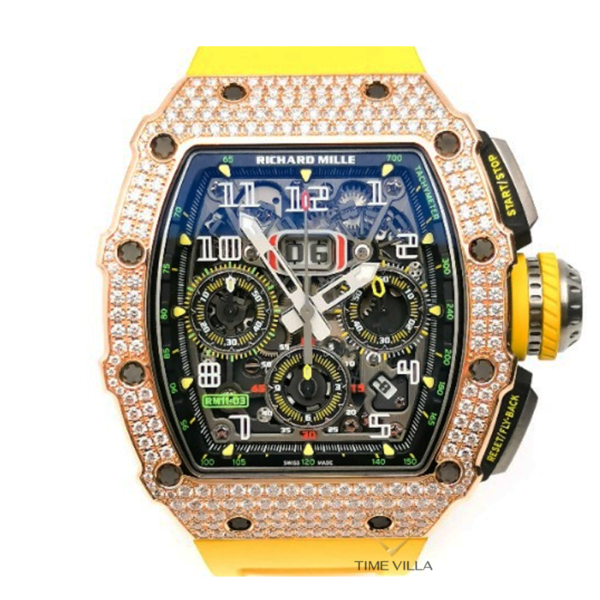 RM11-03 Rose Gold Full Factory Diamond