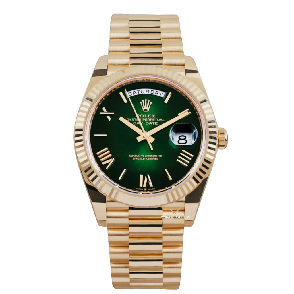 Rolex Day Date 228238 Green Roman Dial President Yellow Gold 40mm Rolex Day Date 228238 Green Roman Dial President Yellow Gold 40mm