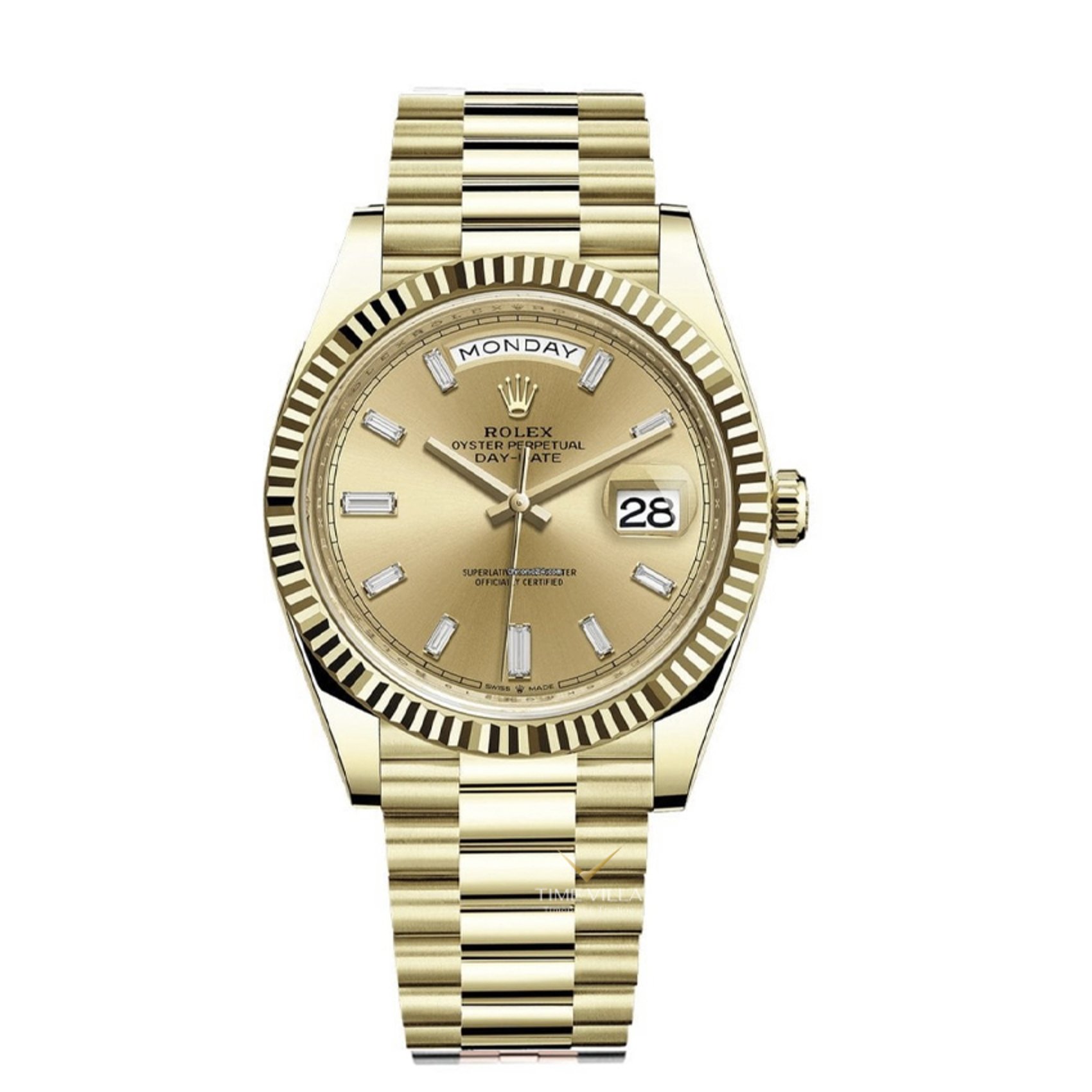 Rolex Day-date 228238 Champagne Baguette Yellow Gold