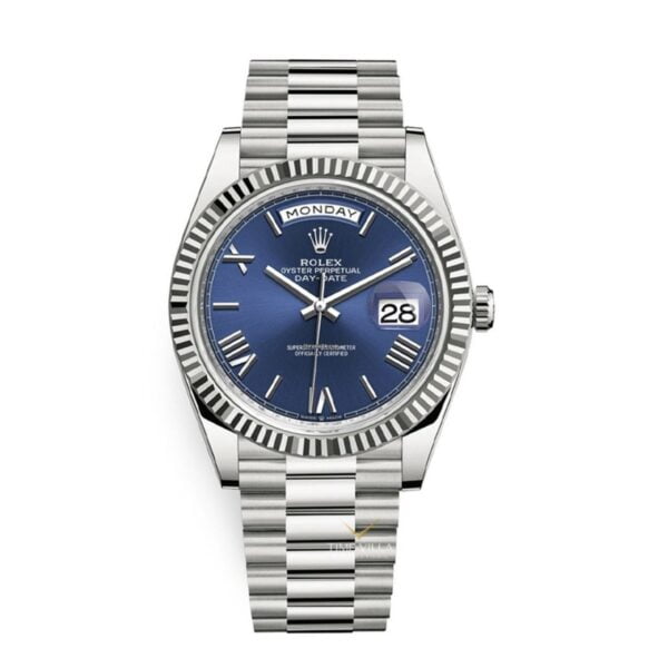 Rolex Day-date 228239 Blue Roman White Gold