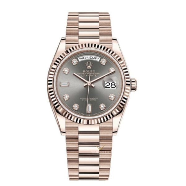 Rolex Day-date Rohdium Diamond Everose Gold 128235