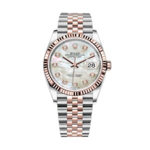 Rolex Datejust 126231 Mother Of Pearl Diamond Dial Rose Gold Steel 36mm