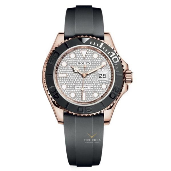 Rolex Yacht-Master 126655 Pave Diamond Rosegold Oysterflex