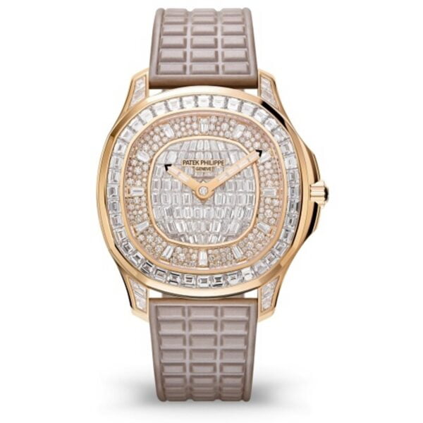 Patek Philippe Ladies Aquanaut Luce Haute 5062/450R Rose Gold Full Baguette