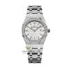 Audemars Piguet Ladies Royal Oak 67651ST White Dial Diamond Bezel Steel 33mm