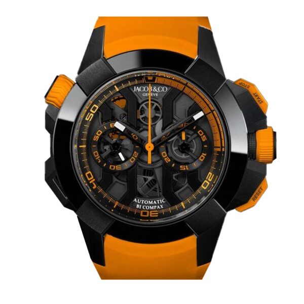 Jacob & Co Epic X Chrono Black Titanium Orange Band