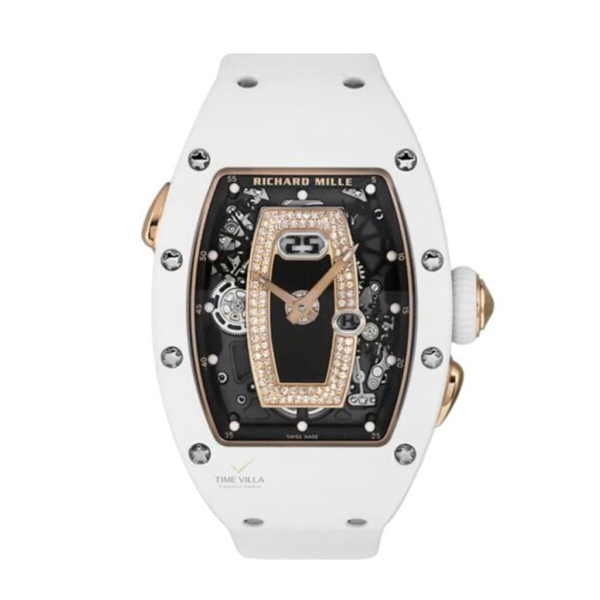 Richard Mille RM037 Rose Gold White Ceramic Black Lip