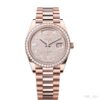 Rolex Day-Date 40 Rose Gold Watch Pave Diamond Dial 228345RBR