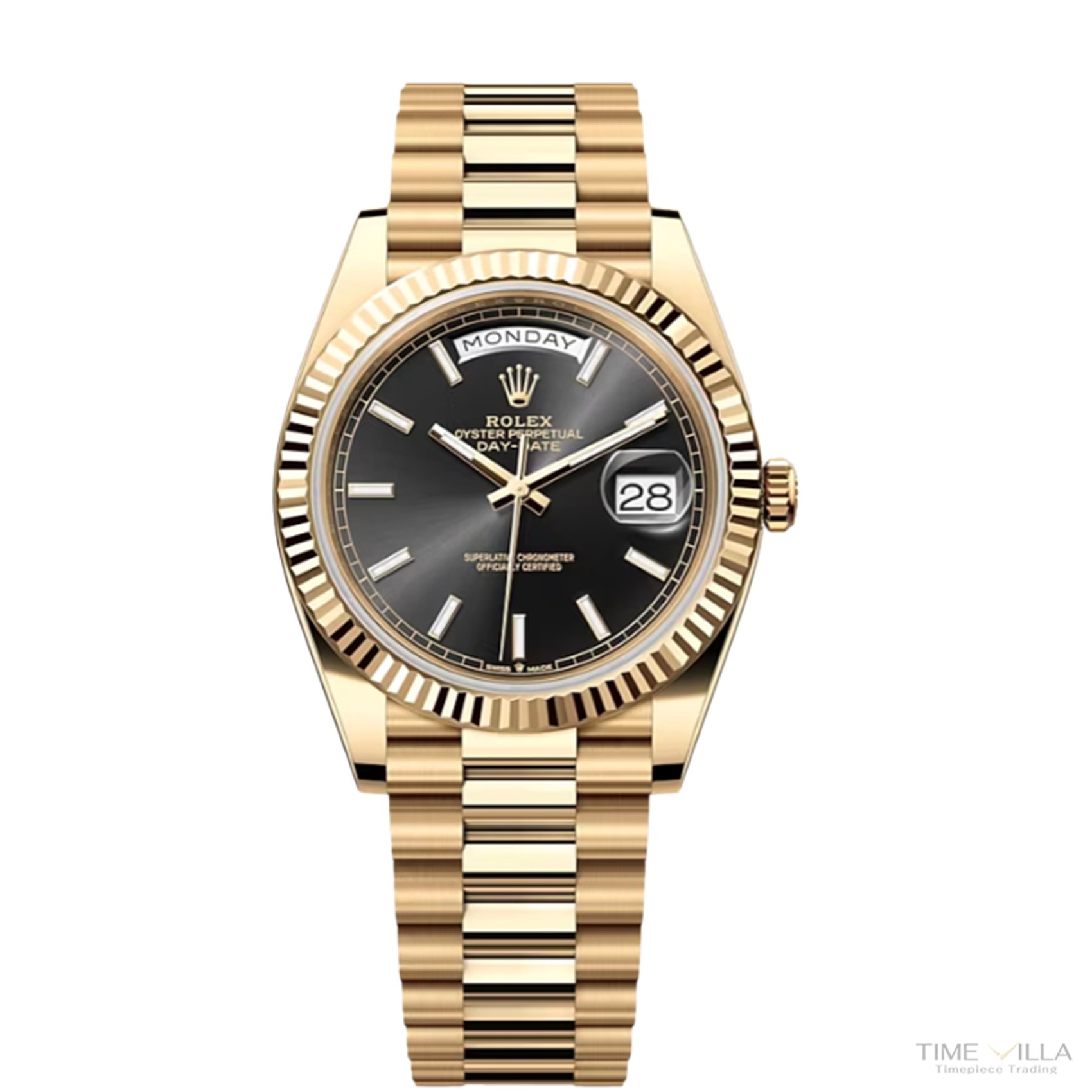 Rolex Day-Date 40 Yellow Gold Black Index 228238 USED