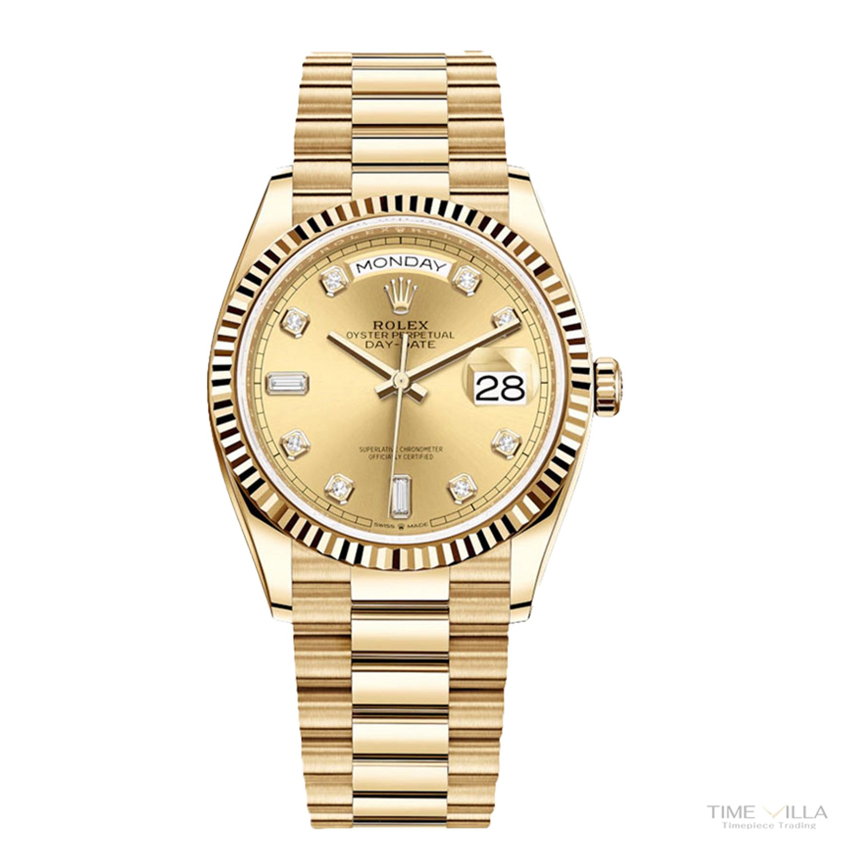 Rolex Day-Date 36 Yellow Gold Champagne Dial 128238
