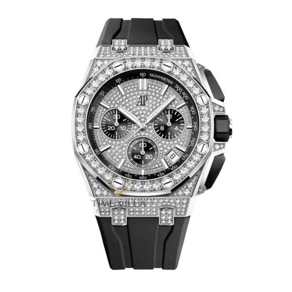 Royal Oak Offshore Chronograph Factory Diamond White Gold Rubber Strap 43mm 26423BC