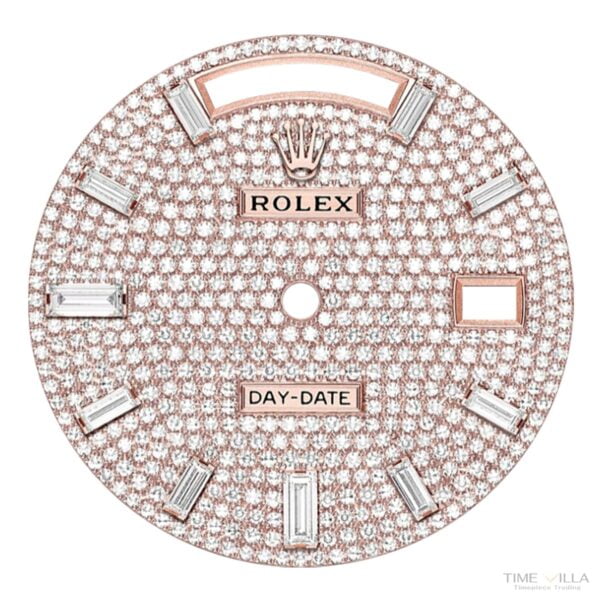 Rolex Day-Date 40 Rose Gold Watch Pave Diamond Dial 228345RBR