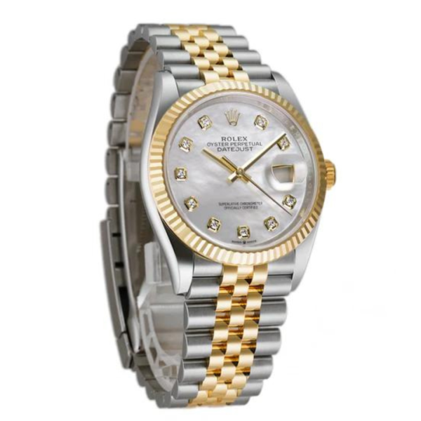 Rolex Datejust 126233 Mother Of Pearl Diamond Dial Yellow Gold Steel 36mm