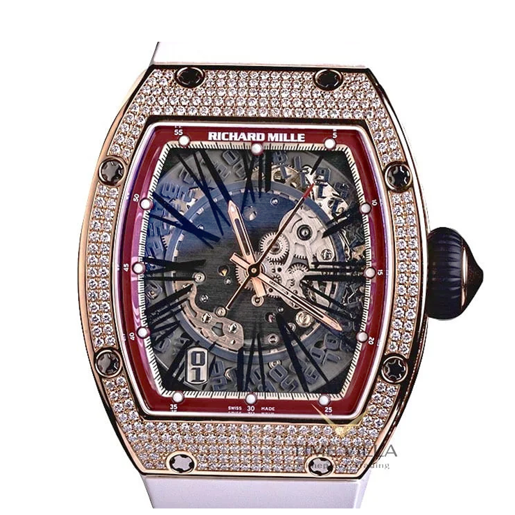 Richard Mille RM023RG Red Rose Gold Black Full Factory Diamond Richard Mille RM023RG Red Rose Gold Black Full Factory Diamond