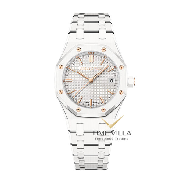 Audemars Piguet Ladies Royal Oak 77350CB White Dial White Ceramic 34mm