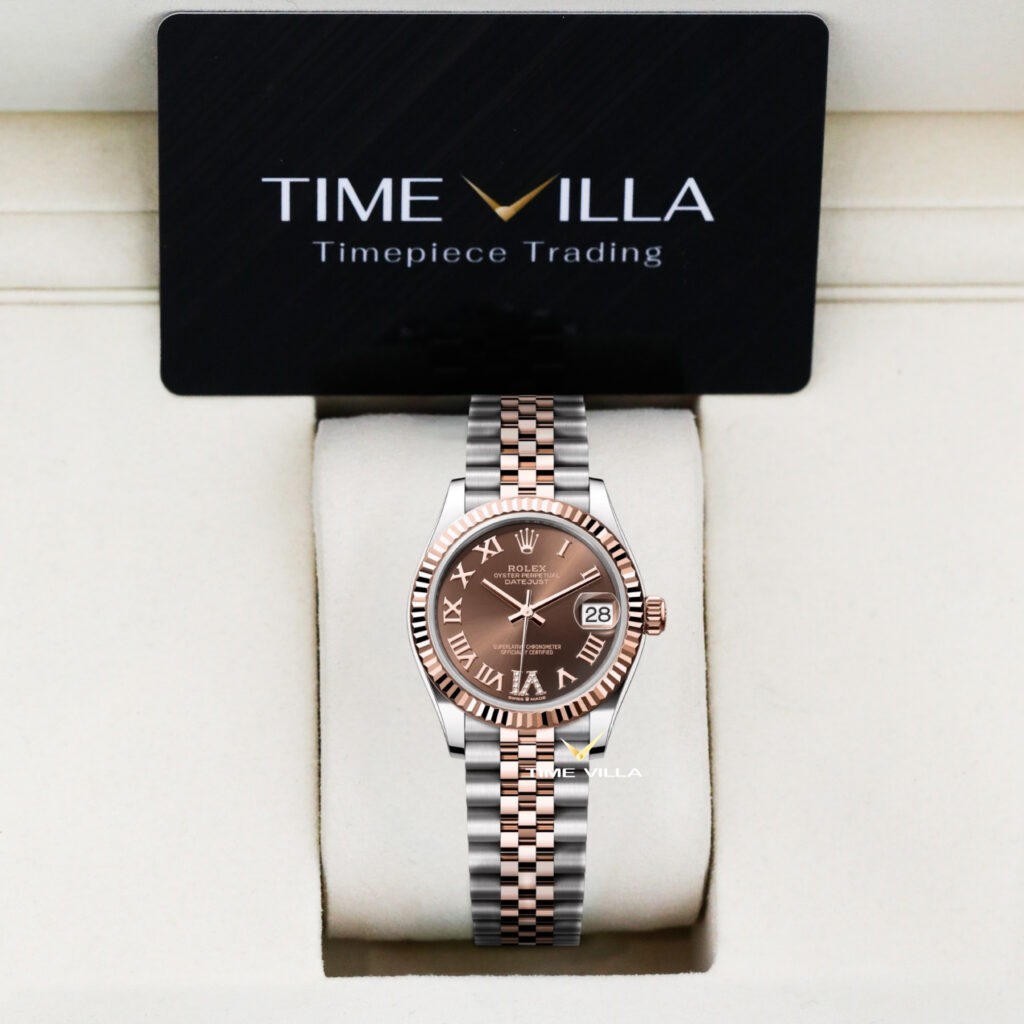 Rolex Datejust Ladies 278271 Chocolate Roman Diamond VI Dial Gold Steel 31mm Rolex Datejust Ladies 278271 Chocolate Roman Diamond VI Dial Gold Steel 31mm
