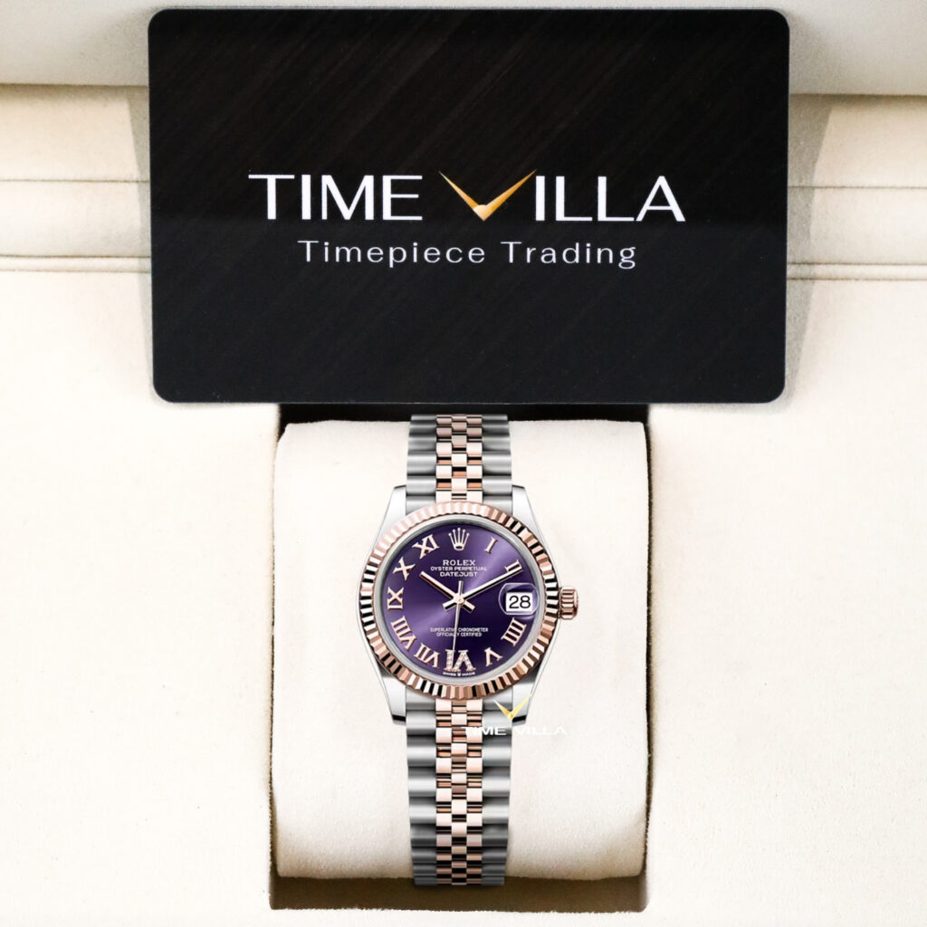 Rolex Datejust Ladies 278271 Purple Roman Diamond VI Dial Gold Steel 31mm Rolex Datejust Ladies 278271 Purple Roman Diamond VI Dial Gold Steel 31mm