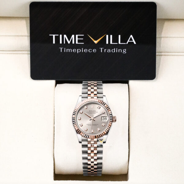 Rolex Datejust Ladies 278271 Silver Diamond Dial Rose Gold Steel 31mm