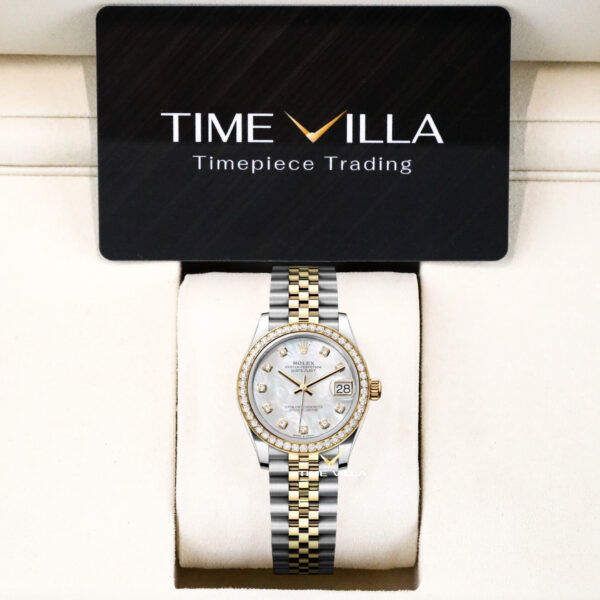 Rolex Datejust Ladies 278383RBR MOP Diamond Dial Yellow Gold Steel 31mm