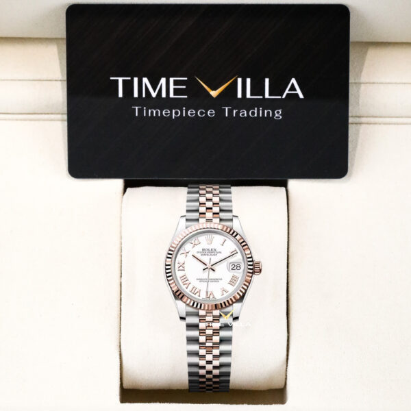 Rolex Datejust Ladies 278271 White Roman Dial Rose Gold Steel 31mm