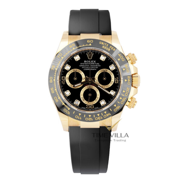 Rolex Cosmograph Daytona 116518G Black Diamond Dial Yellow Gold