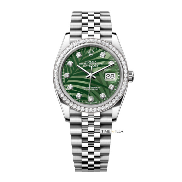 Rolex Datejust 126284RBR Green Palm Diamond Bezel