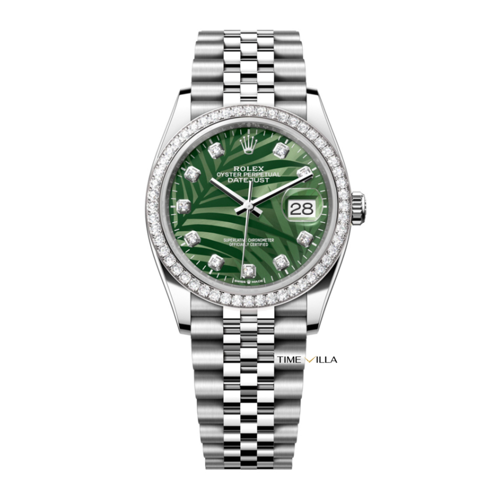 Rolex Datejust 126284RBR Green Palm Diamond Bezel Rolex Datejust 126284RBR Green Palm Diamond Bezel
