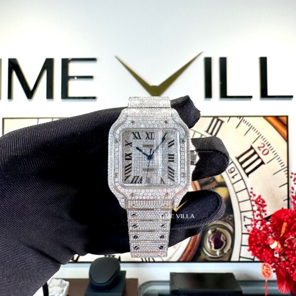 Đồng hồ Cartier Santos Full Diamond New 2024