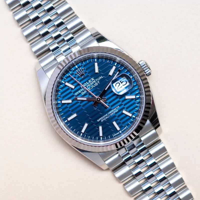 Rolex Datejust 36mm Stainless Steel Bright Blue Fluted Jubilee 126234 Rolex Datejust 36mm Stainless Steel Bright Blue Fluted Jubilee 126234