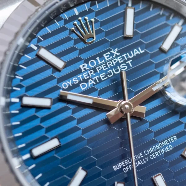 Rolex Datejust 36mm Stainless Steel Bright Blue Fluted Jubilee 126234