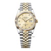 Rolex Datejust Fluted Diamond Champ Steel Yellow Jubilee 126233