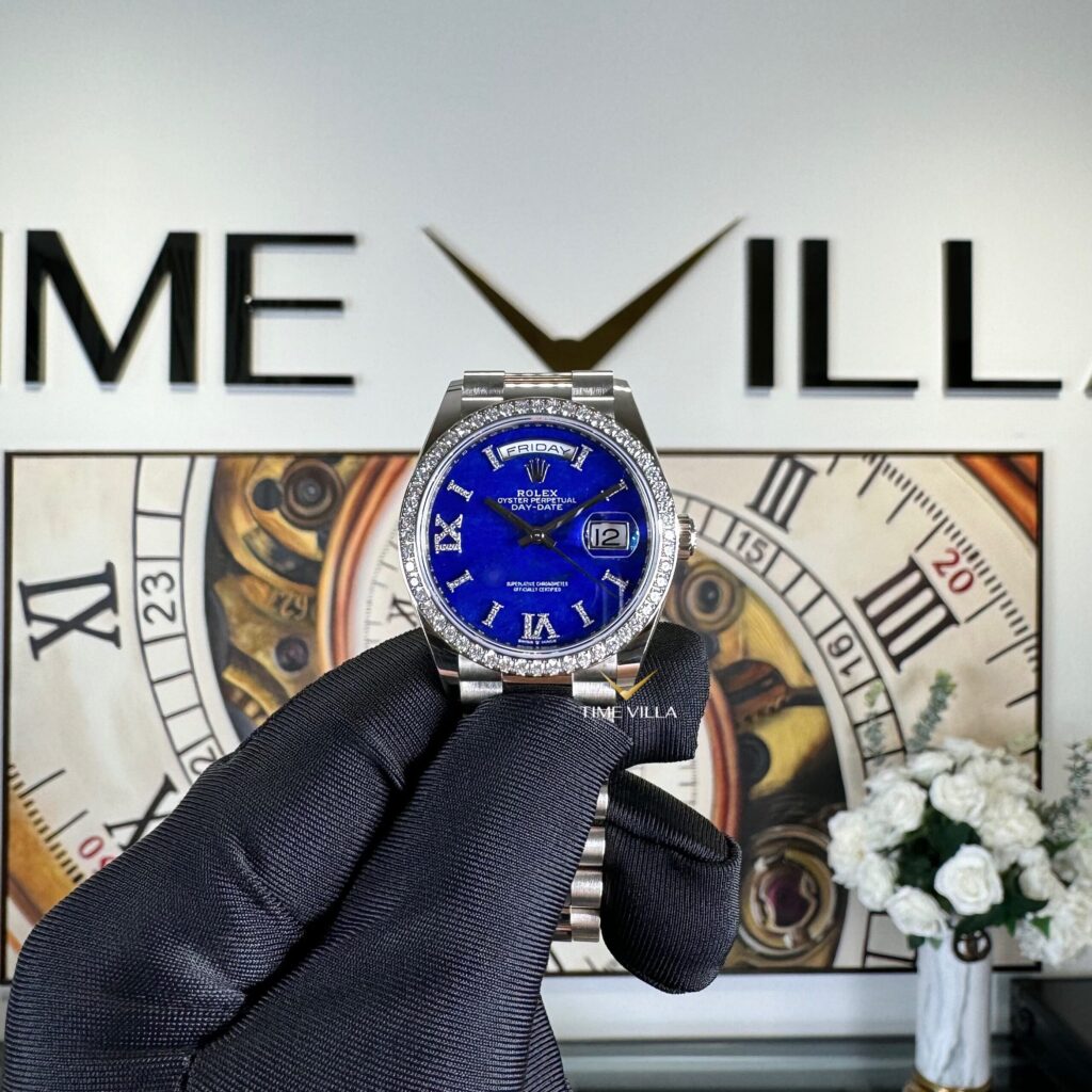Rolex Daydate 128349RBR White Gold Lapis Lazuli Roman Diamond Dial Rolex Daydate 128349RBR White Gold Lapis Lazuli Roman Diamond Dial