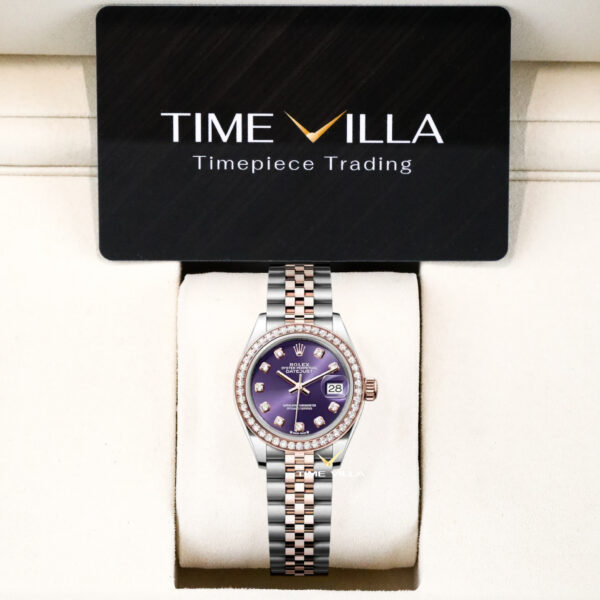 Rolex Lady-Datejust 279381RBR Mặt Số Tím Nạm Kim Cương