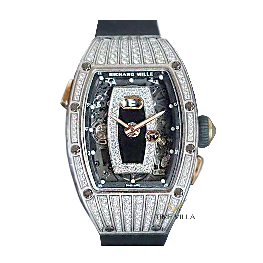 Richard Mille Ladies RM 037 White Gold Medset Diamond Black Lip Richard Mille Ladies RM 037 White Gold Medset Diamond Black Lip