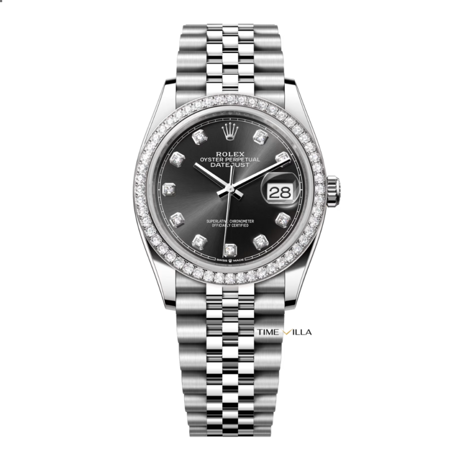 Đồng hồ Rolex nữ đính kim cương - Datejust 126284RBR Black Diamond Dial Jubilee