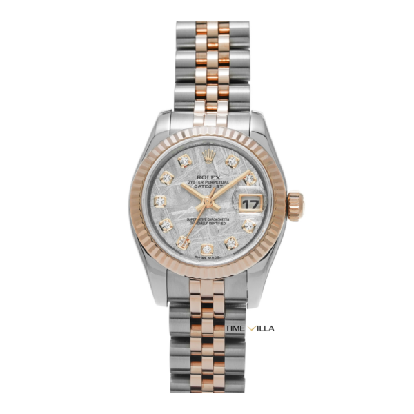 Rolex Datejust Ladies 179171 Silver Meteorite Diamond Dial