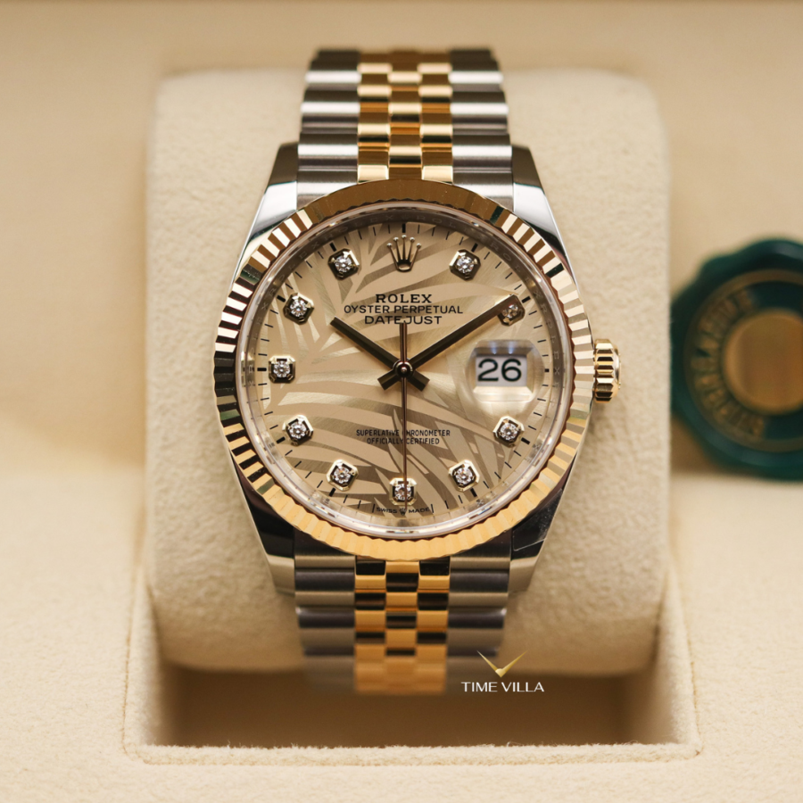 Rolex Datejust 126233 Champ Palm Dial 36mm