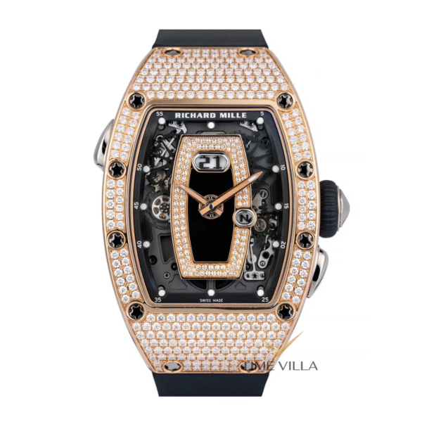 Richard Mille RM037 Rose Gold Factory Diamond Full Black Lips