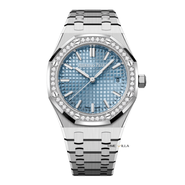 Audemars Piguet Royal Oak Ladies 77451ST.ZZ.1361ST.03 Ice Blue Dial Diamond 34mm