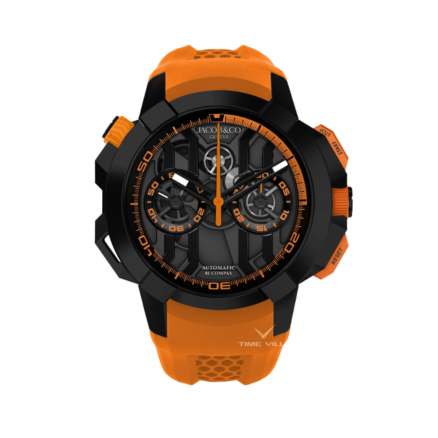 Jacob & Co Epic X Orange Chronograph Black DLC Titanium Jacob & Co Epic X Orange Chronograph Black DLC Titanium