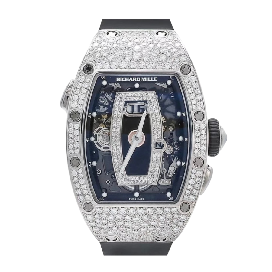 Richard Mille RM037 WG White Gold Snow Diamond Black Lips Richard Mille RM037 WG White Gold Snow Diamond Black Lips