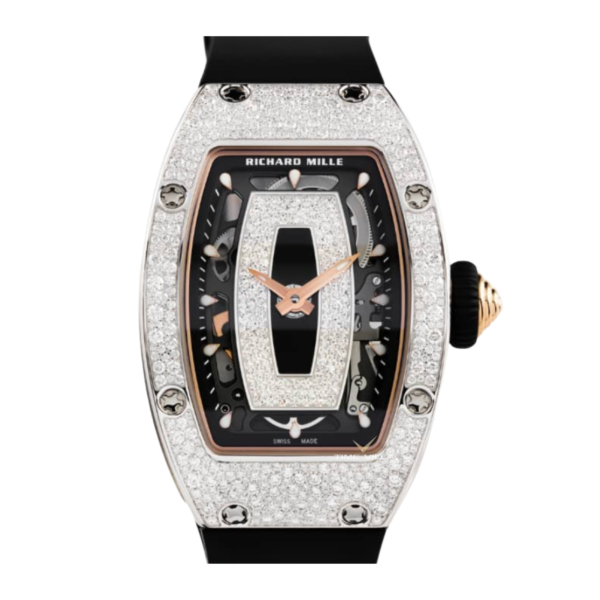 Richard Mille Ladies RM 07-01 Ladies WG White Gold Snow Diamond Onyx